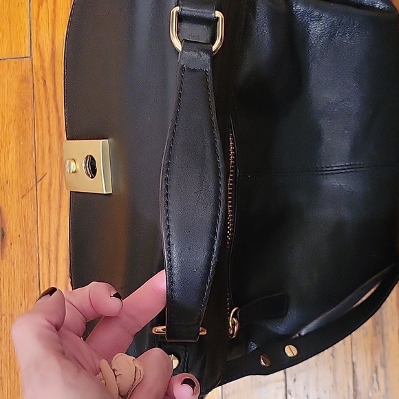 J.Crew Black Leather Messenger Bag. EUC - Picture 6 of 15